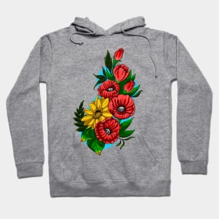 Poppies and Sunflower Tattoo Design Hoodie